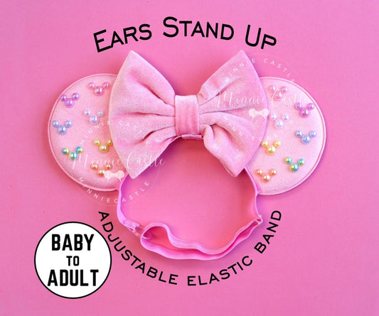 Mickey Pearl Mouse Ears (Elastic Band)