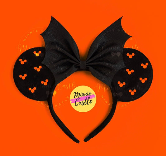 Bat Bow Halloween Mickey Ears