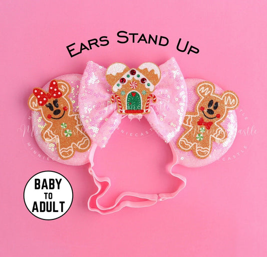 Christmas Gingerbread Ears (Elastic Band)