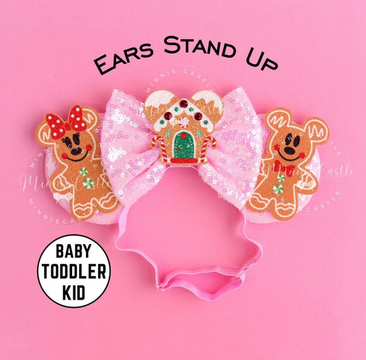 Christmas Gingerbread Ears (Elastic Band)