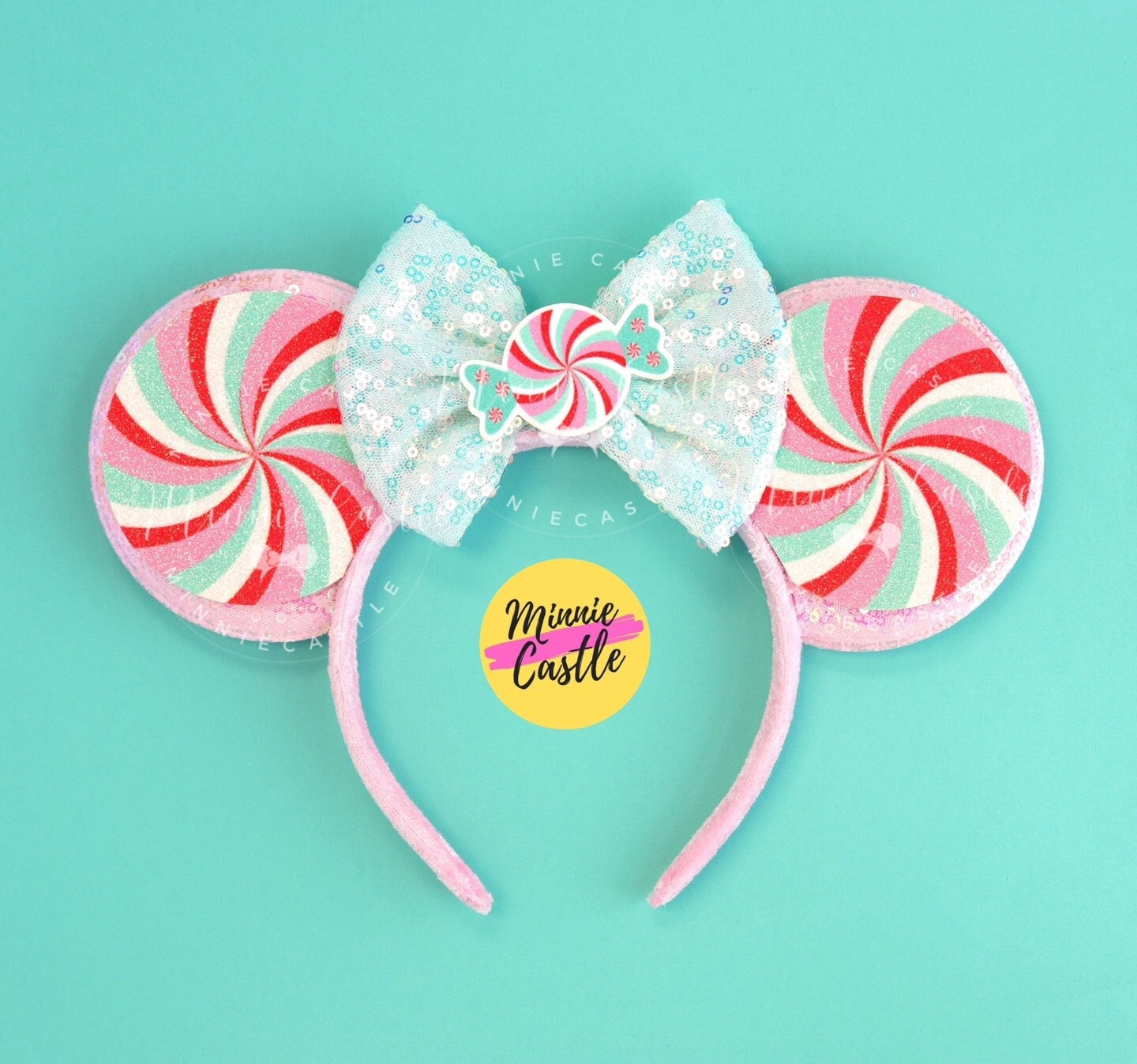 Pink & Mint Peppermint Mickey Ears