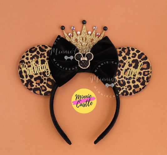 Leopard Mickey Ears with Crown