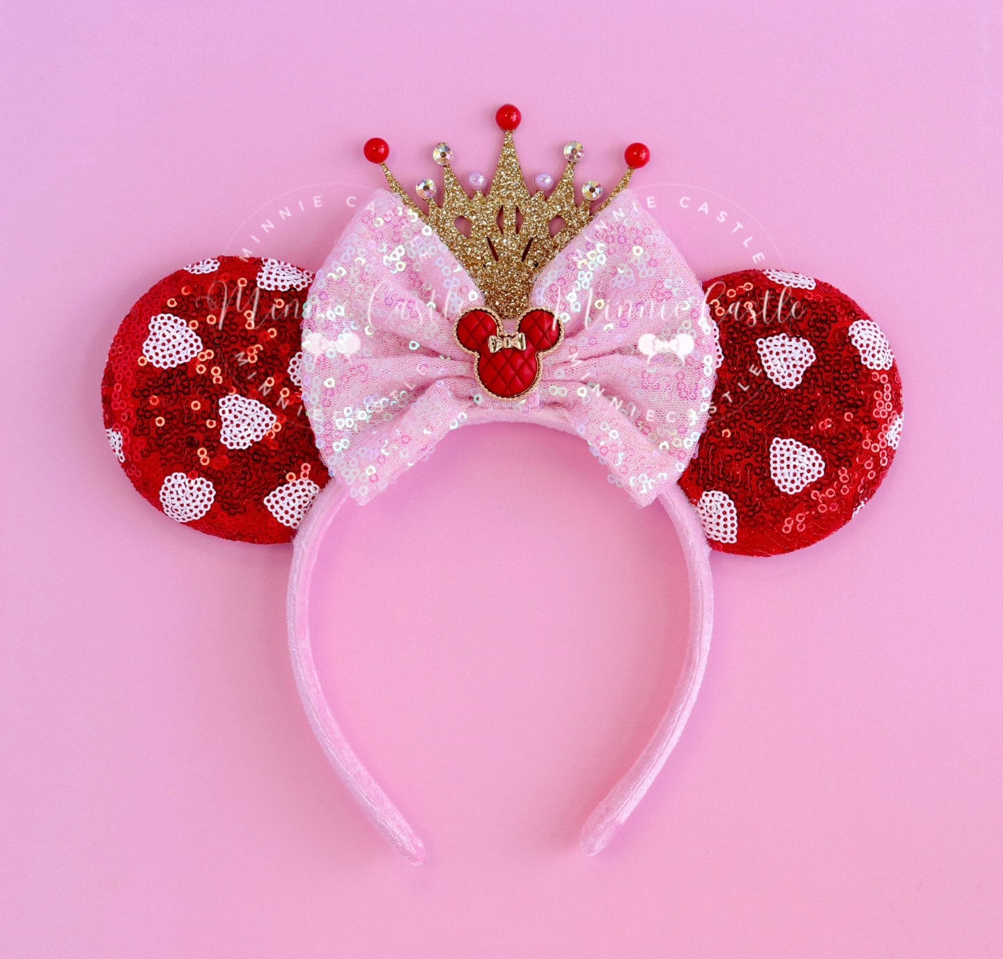 Valentines Day Mickey Ears with Gold Crown