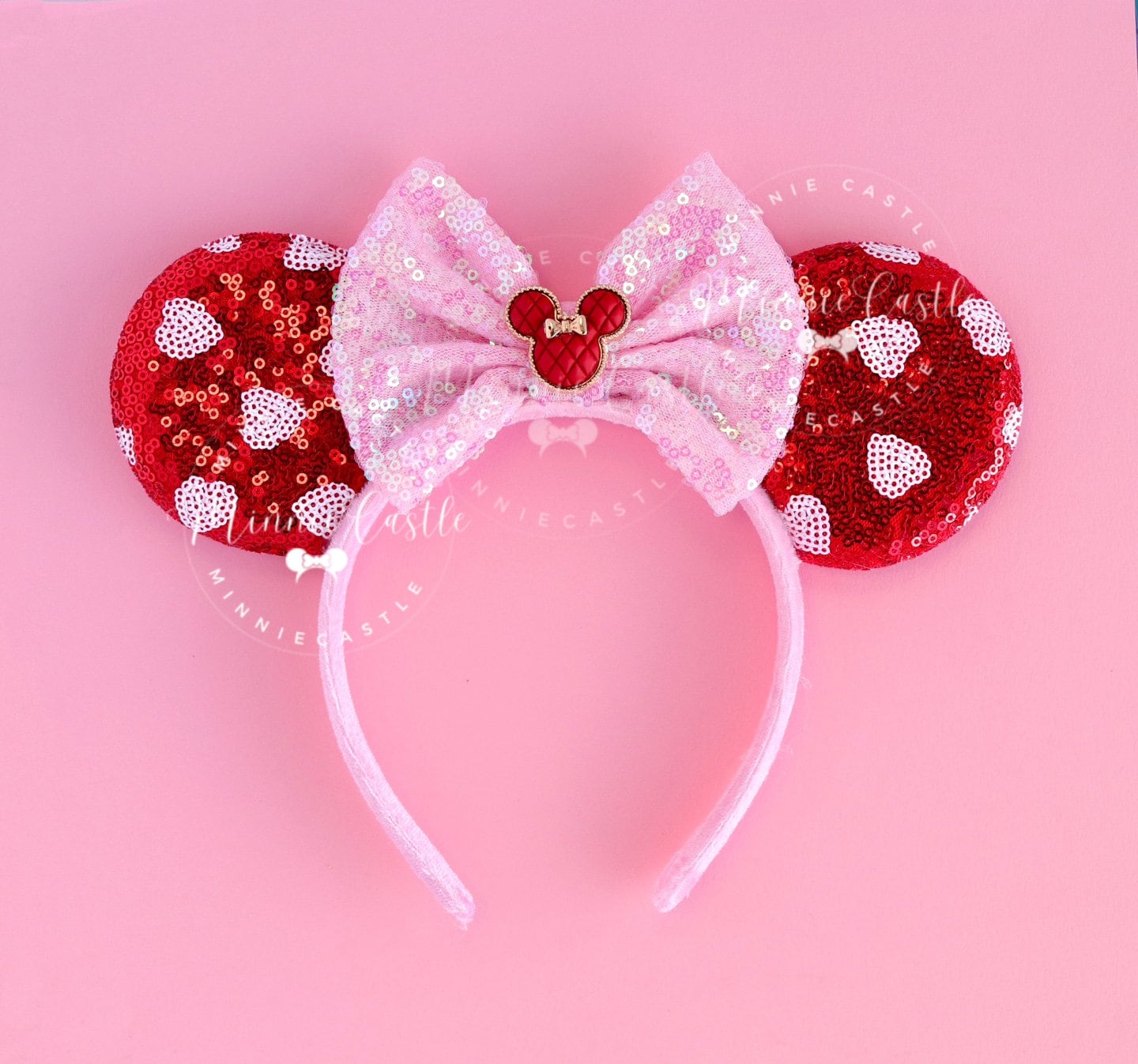 Valentines Day Mickey Ears with Gold Crown